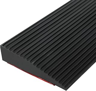 Threshold Ramp, 90 x 8cm Self Adhesive Silicone Wheelchair Threshold Strip, 1-3cm Rise Sturdy Solid Threshold Ramp for Swe...