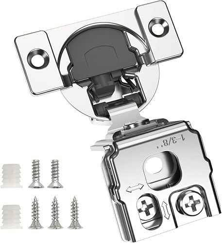 Miniatura 55 de Chibery 50 Pack 1-5/16" Overlay 3D Soft Close Concealed Hinge for Face Frame Door, Smooth Slow Self Closing Hinges, Satin Nickel, Hidden 105° Open