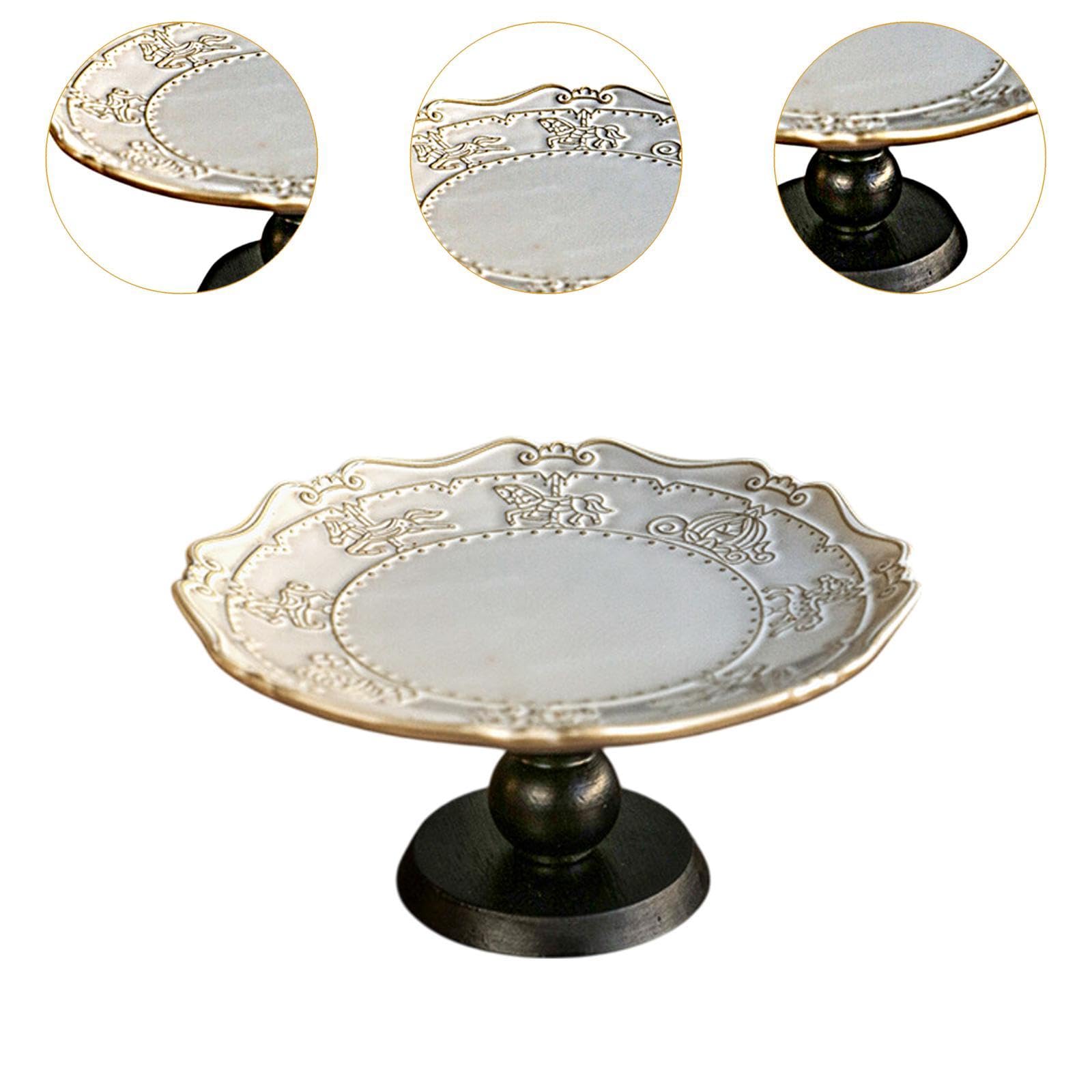 predolo Vassoio per Dolci su Piedistallo, Espositore per Dessert per Bancone Rustico, 20x9.3 Cm