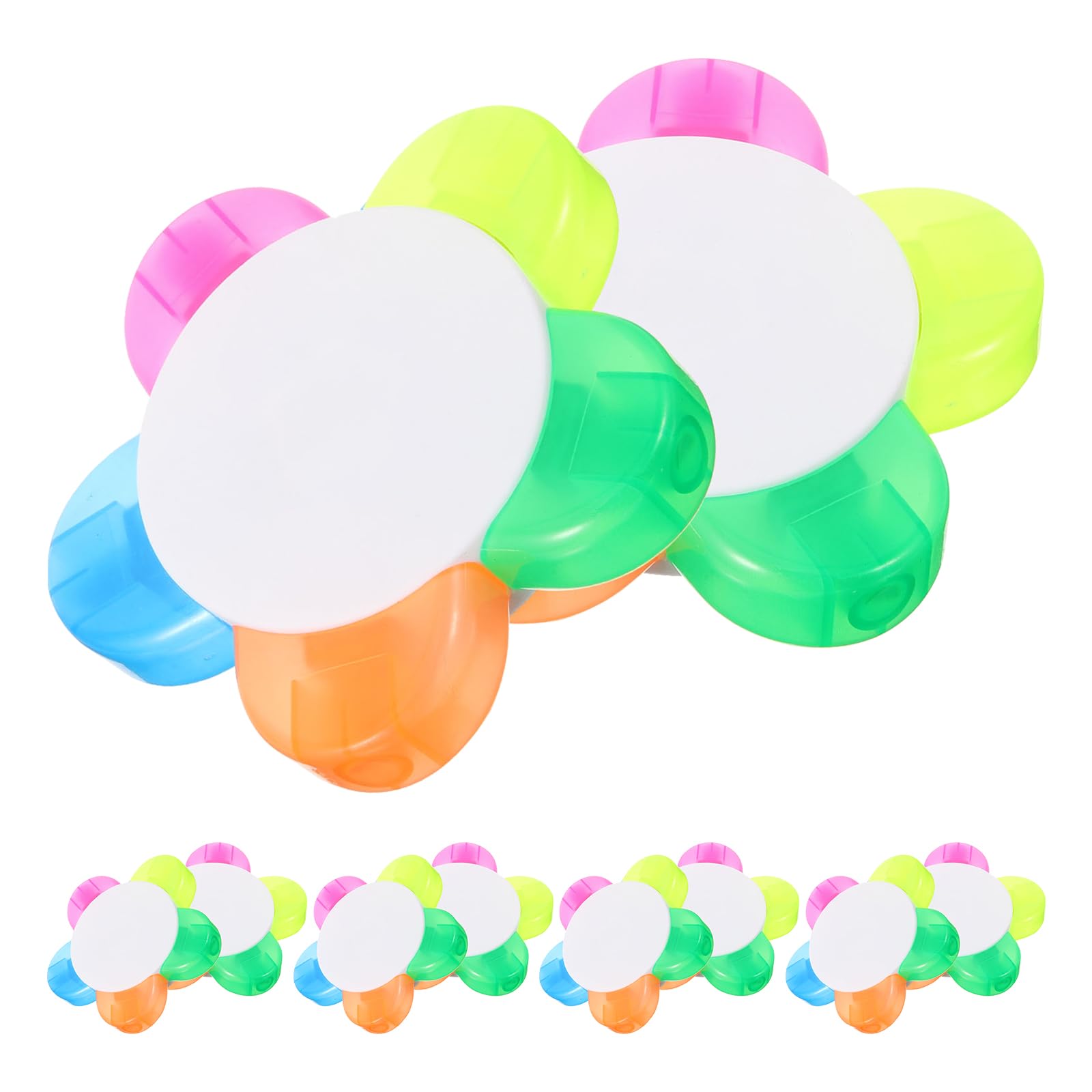 SHINEOFI Evidenziatore Forma di Petalo 10 Pezzi Pp, Cinque Colori