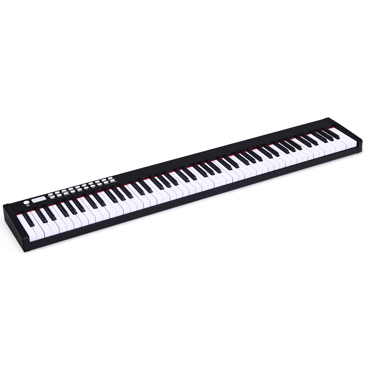 COSTWAY Piano Numérique 88 Touches, Clavier Électronique Portable avec Fonction Bluetooth, Interface MIDI, Haut-Parleurs et Pédale de Sustain, pour Enfants et Adultes (Noir)