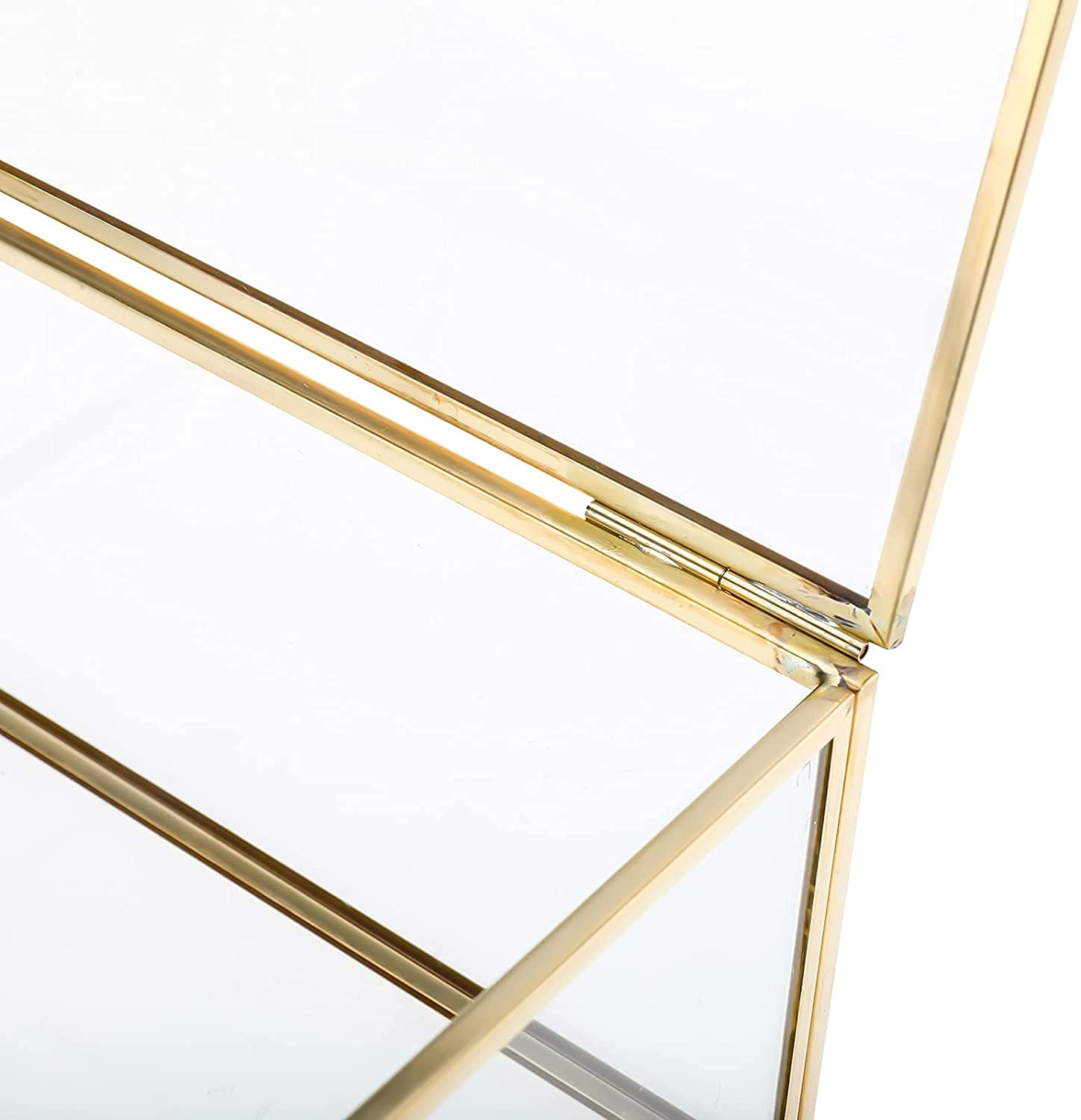 Scatola Portagioie In Vetro Con Bordi Dorati - Vintage, 14.5x9x5.5 Cm, Per Decorazione E Regali - Foto 12