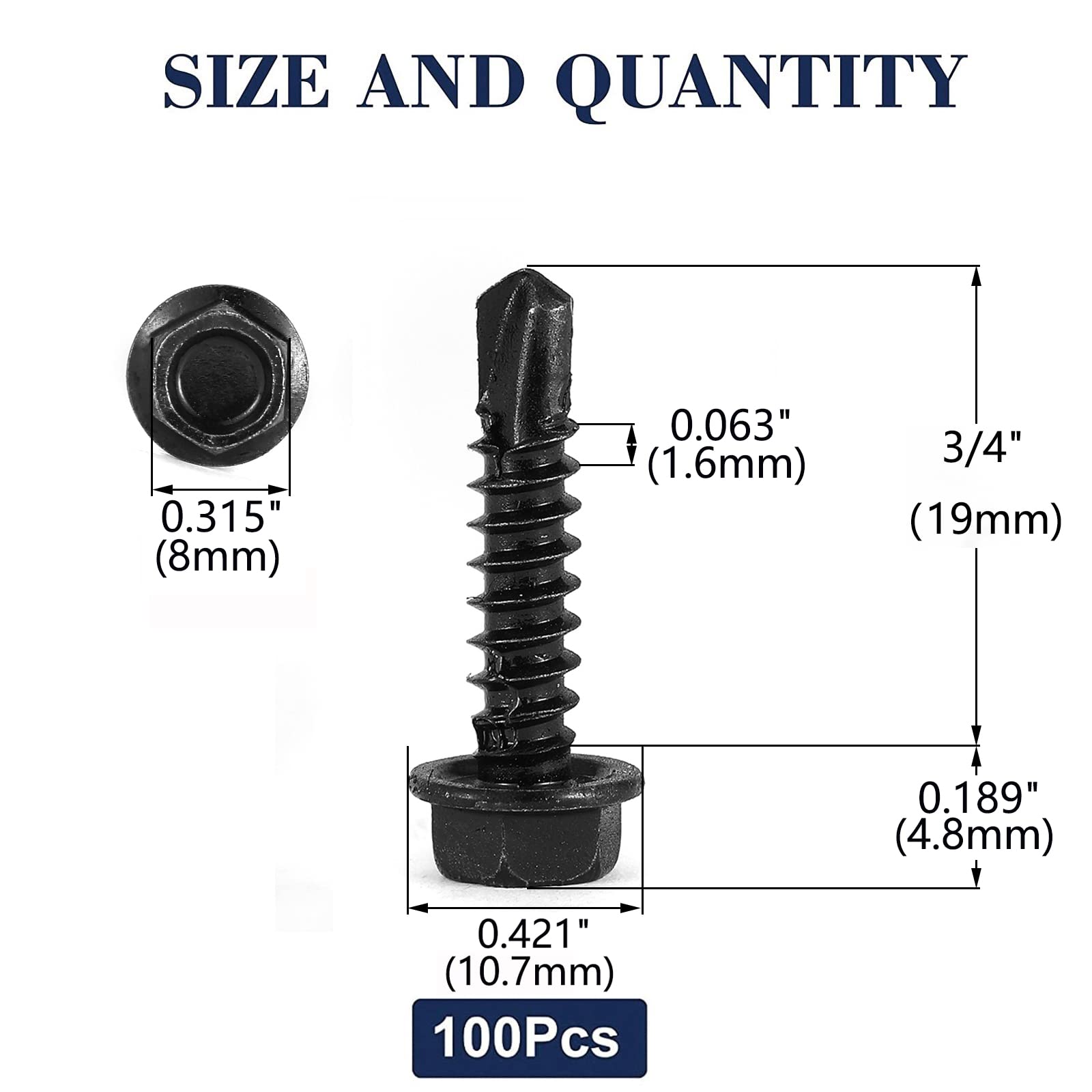 10x Sheet Metal Screws - 410 Stainless Steel -2