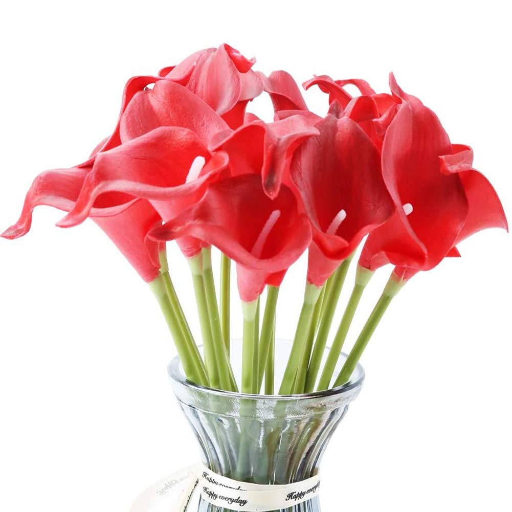 XHSP 30pcs Artificial Calla Lily Flowers Wedding Bouquet 13.6'' for Home Party Decor Kitchen & Wedding Decorations