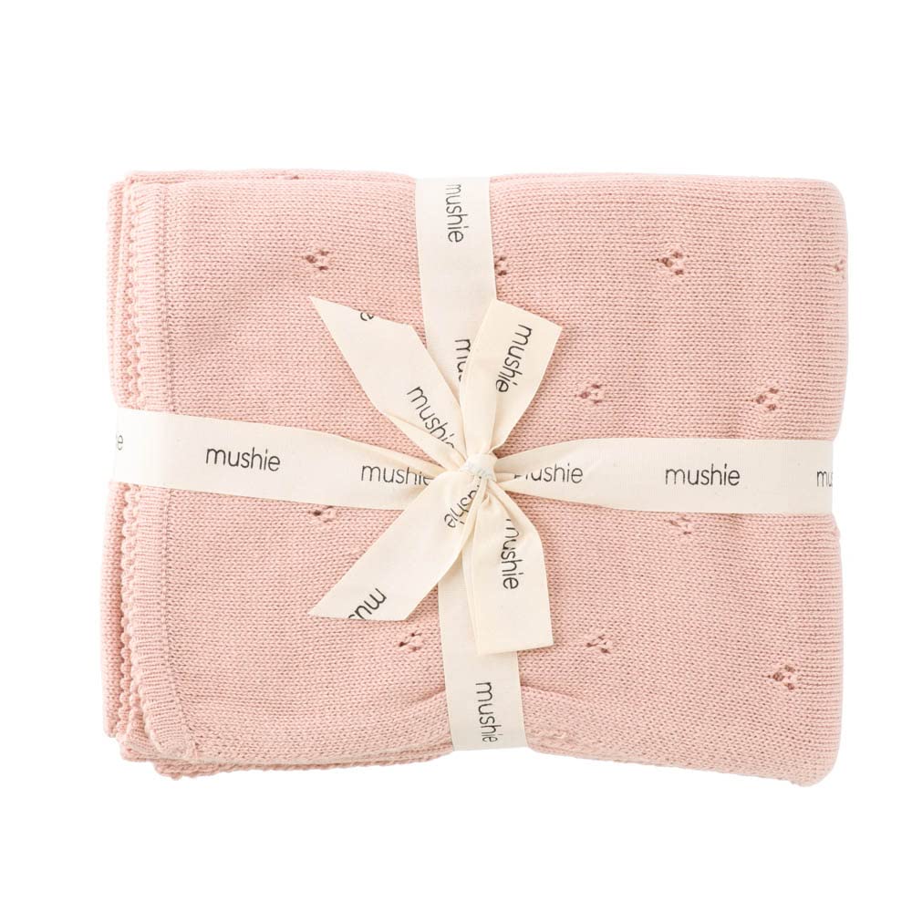 ムシエ ブランケット おくるみ ニットブランケット オーガニックコットン ベビー ブランケット コットン 02/Blush(針抜き) [並行輸入品]