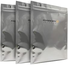 Faraday Cage EMP/ESD Bags Premium 3pc 8x10 Thick & Heavy Duty Quality Kit for Medium Notebook, External Hard Drive, iPad Windows