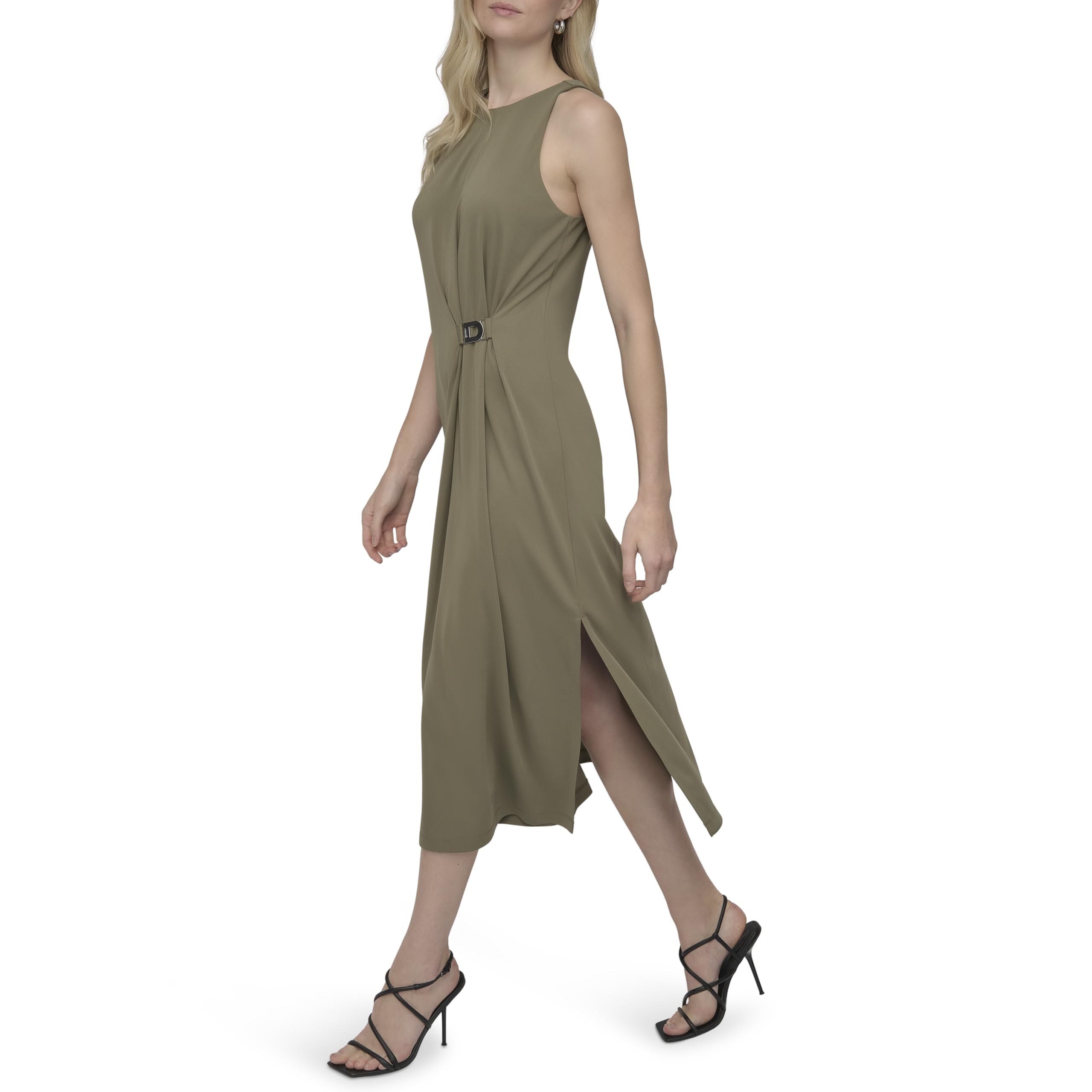DKNY Sleeveless Jewel Neck Midi Dress Vestido para Mujer
