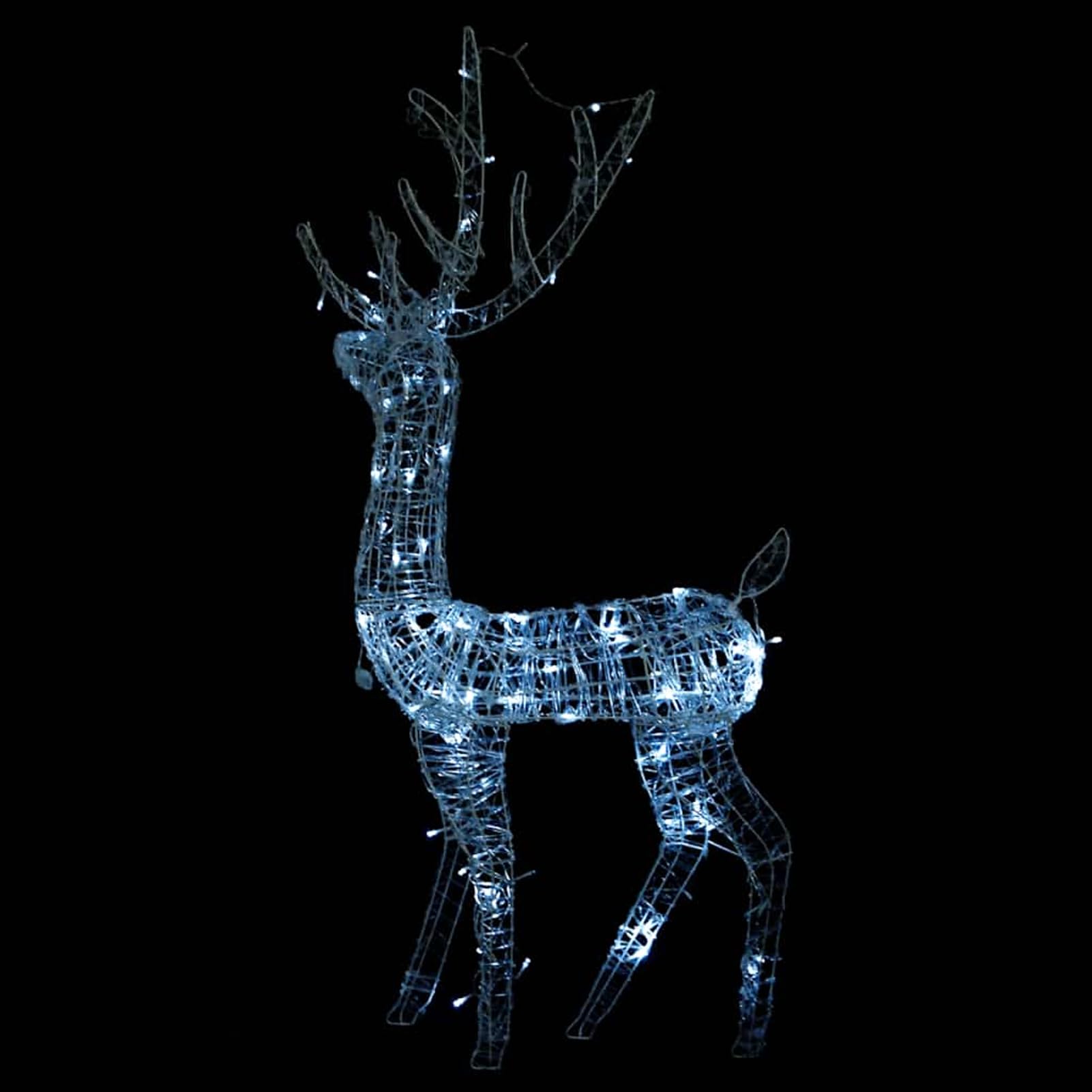 Gecheer LED-Rentier Acryl Weihnachtsdeko 140 LEDs 120 cm Kaltweiß, Weihnachtsdekoration für Weihnachtsmarkt Festliche Eventdekoration Garten Rasen Terrasse Vorgarten Fassade329782