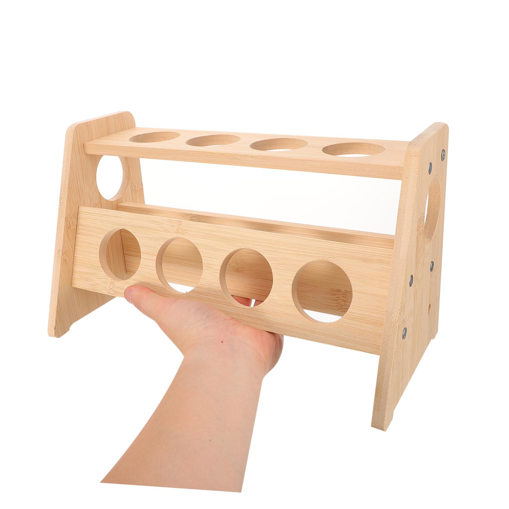 STOBAZA Gewürzregal aus Holz für Gewürzgläser Aufbewahrungsregal für Küche Schreibtisch Schlafzimmer und Badezimmer Organizer für Kleine Gegenstände