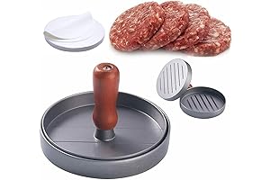 Meynkers Burger Press Patty Maker with 100 Patty Papers Set, 4.5 Inch
