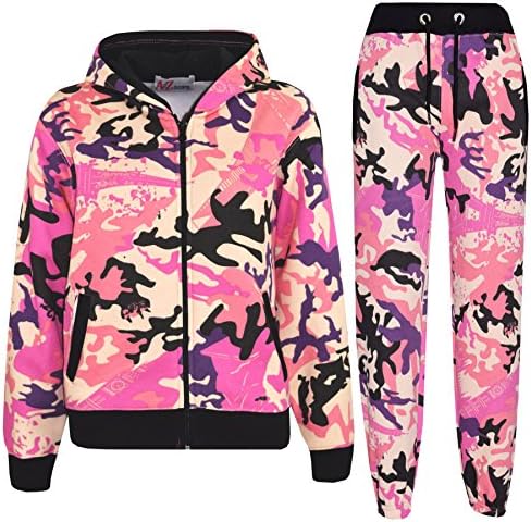 A2Z Kids Tracksuit Boys Girls Designer's Camouflage Jogging Suit Top Bottom 5-13 Yr