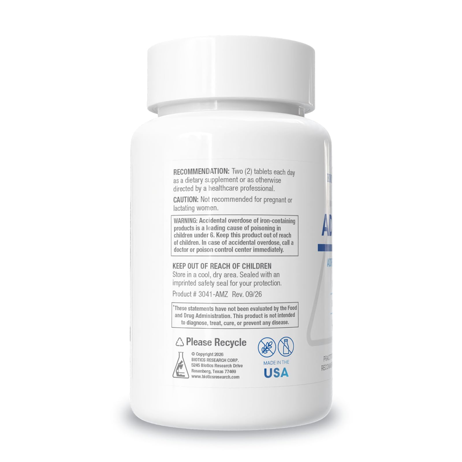 BIOTICS RESEARCH ADB5-Plus Supplement Support Healthy Adrenal Gland 180Tabs — Amazon image 4