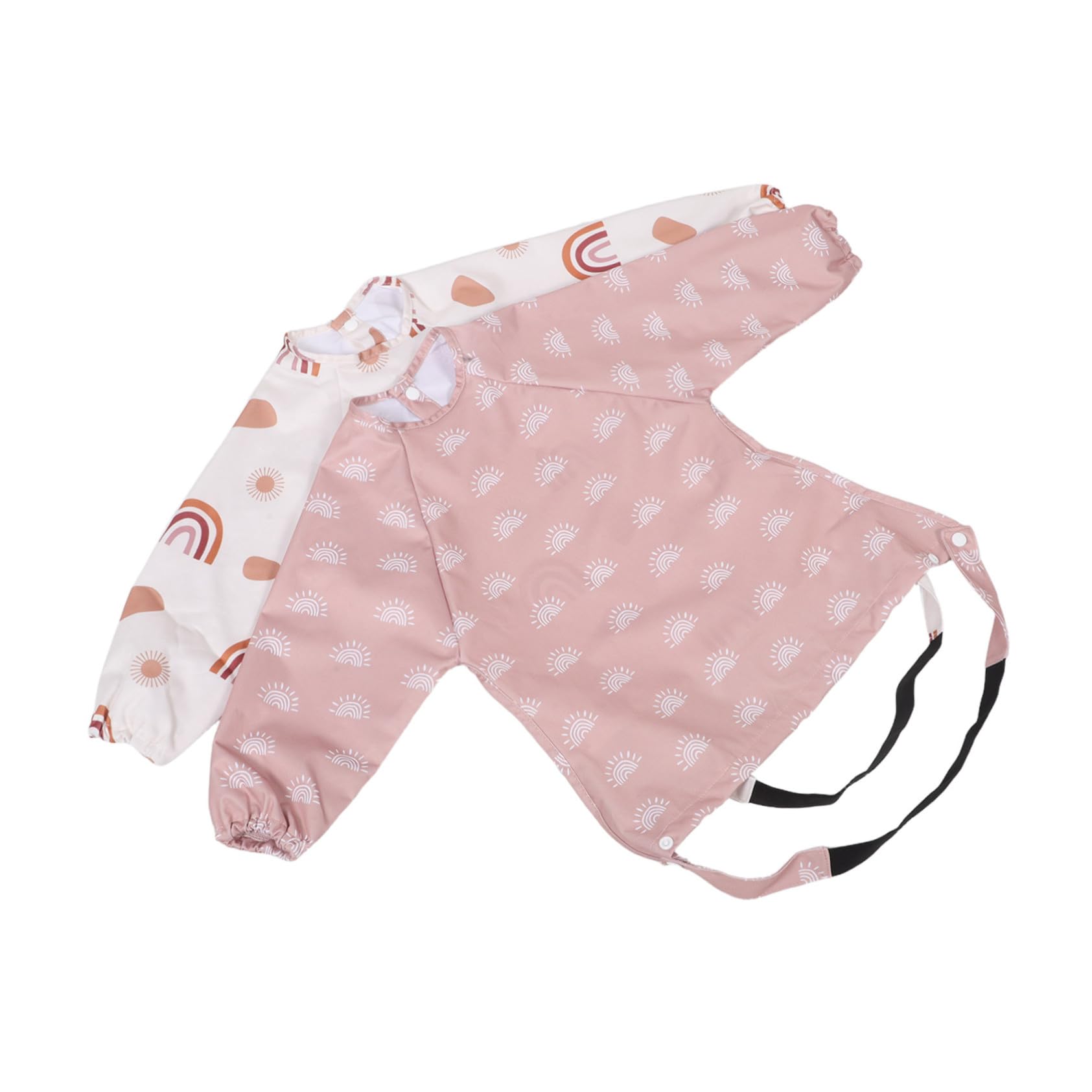 2 Piezas Babero de comida para delantal de cocina para babero de bebé delantal Smock para pequeños poliéster