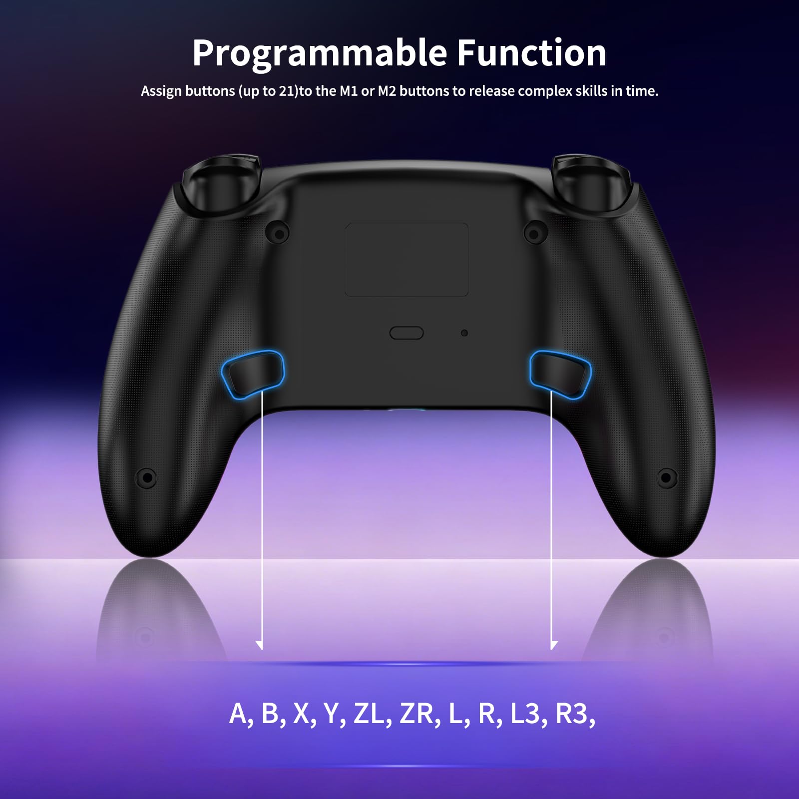 RGB Wireless Controller für Switch Switch 2 Lite OLED PC, 2er Pack Gamepad mit 7-farbiger LED Beleuchtung, 6-Achsen Gyrosensor, Doppelte Vibration & Turbo-Funktion