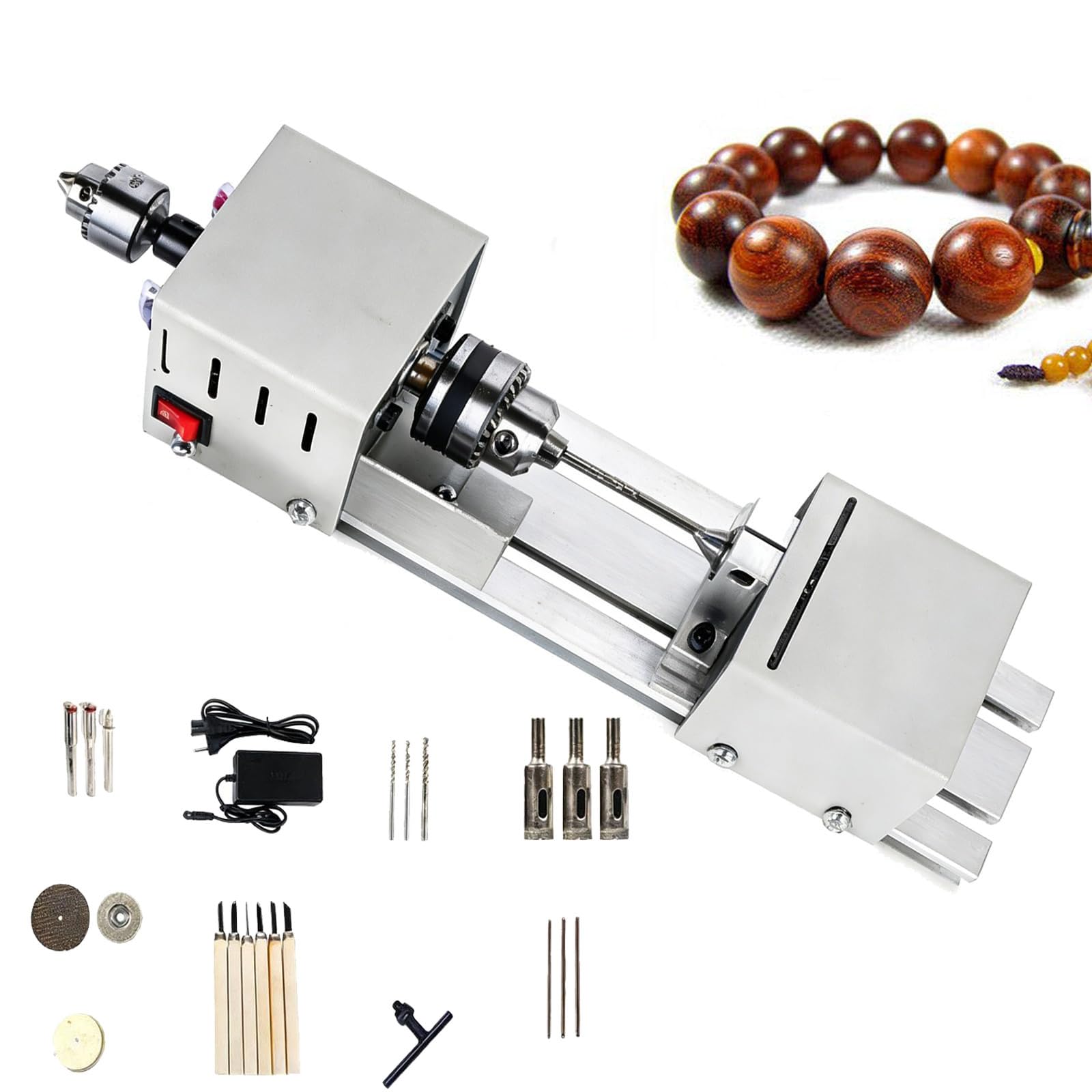 Mini Máquina De Torno Para Carpintería, Torneado De Madera, Taladrado, Tallado, Pulido Y Pulido, Juego De Herramientas De Torno Compacto De Mesa