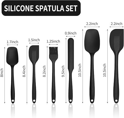 Miniatura 3 de Juego de espátulas de silicona, resistentes al calor, antiarañazos, diseño de una sola pieza para hornear y cocinar, utensilios de cocina