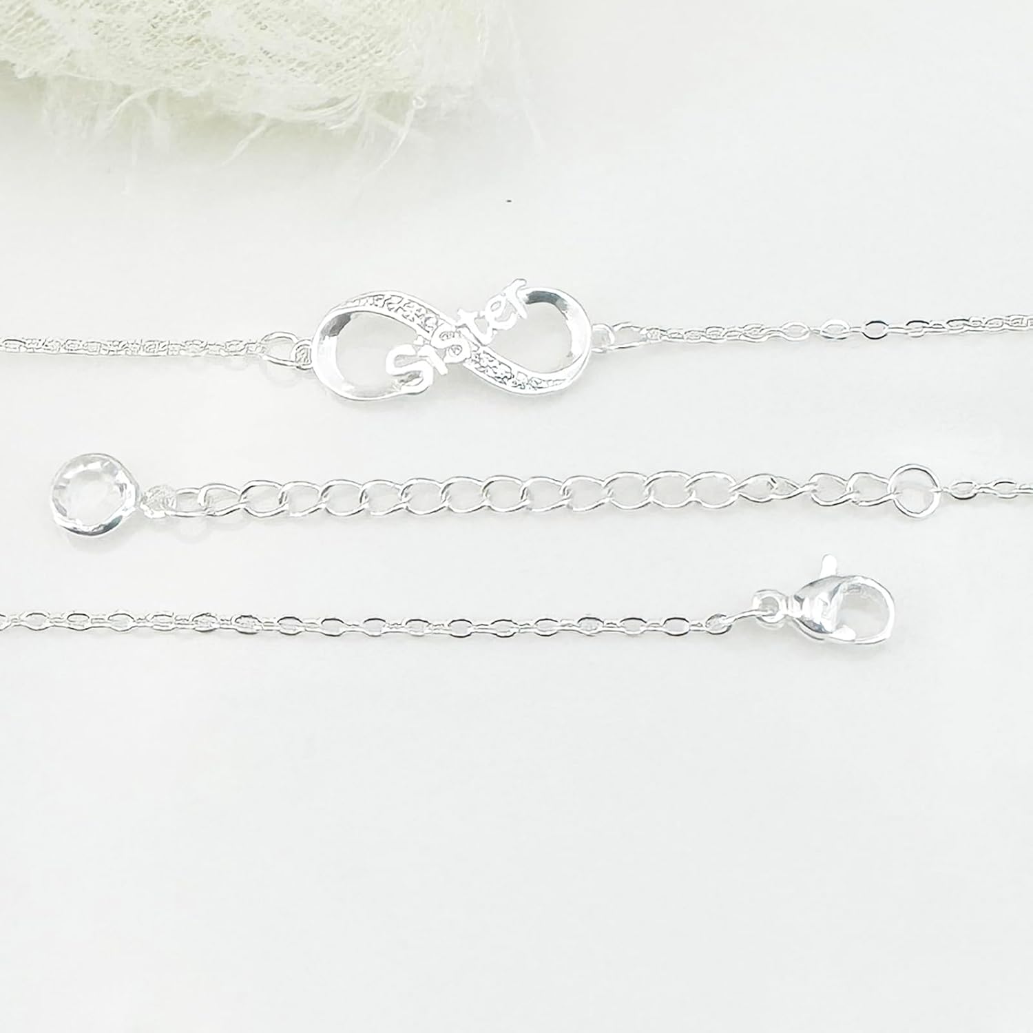 Infinity Heart Bracelets for Daughter Mom Sister Granddaughter Grandma Lovers White Gold Plated Diamond Adjustable Butterfly Bracelets Best Birthday Mother's day Graduation Gifts - Image 4