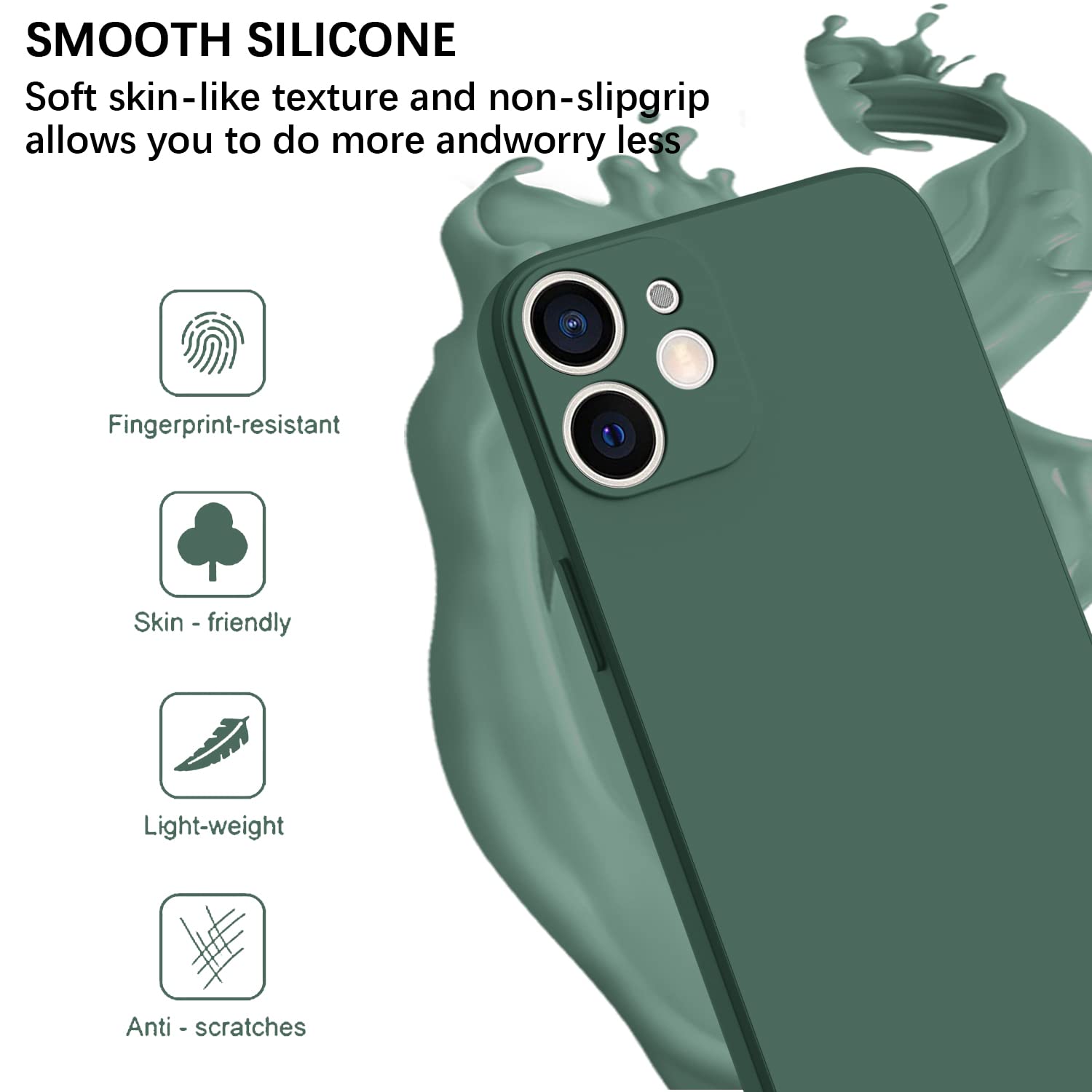 KPPIT Silicone Case Compatible with iPhone 12 6.1 inch protective case - Image 4