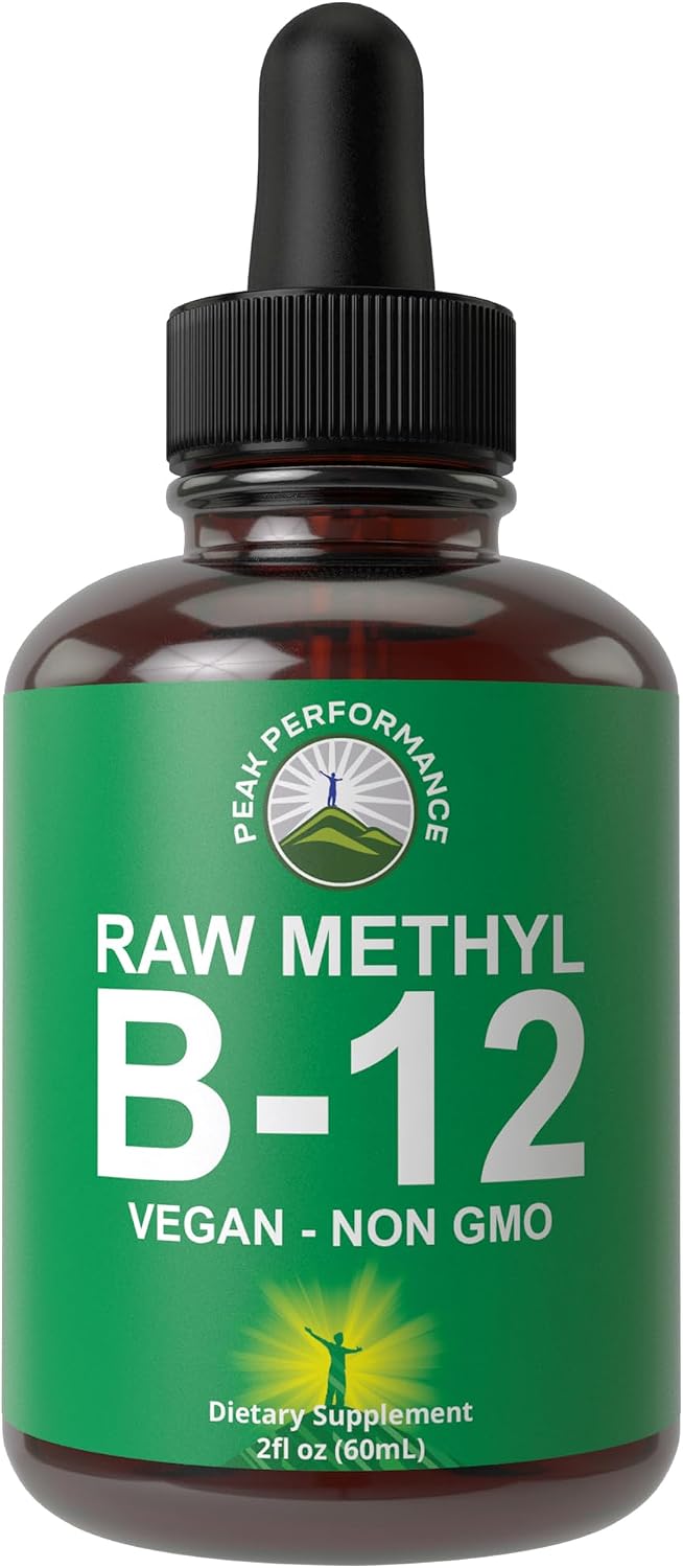 Raw Methyl B12 Liquid Drops. Sublingual Fast Acting Advanced Vegan B 12