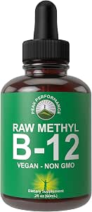 Raw Methyl B12 Liquid Drops. Sublingual Fast Acting Advanced Vegan B 12