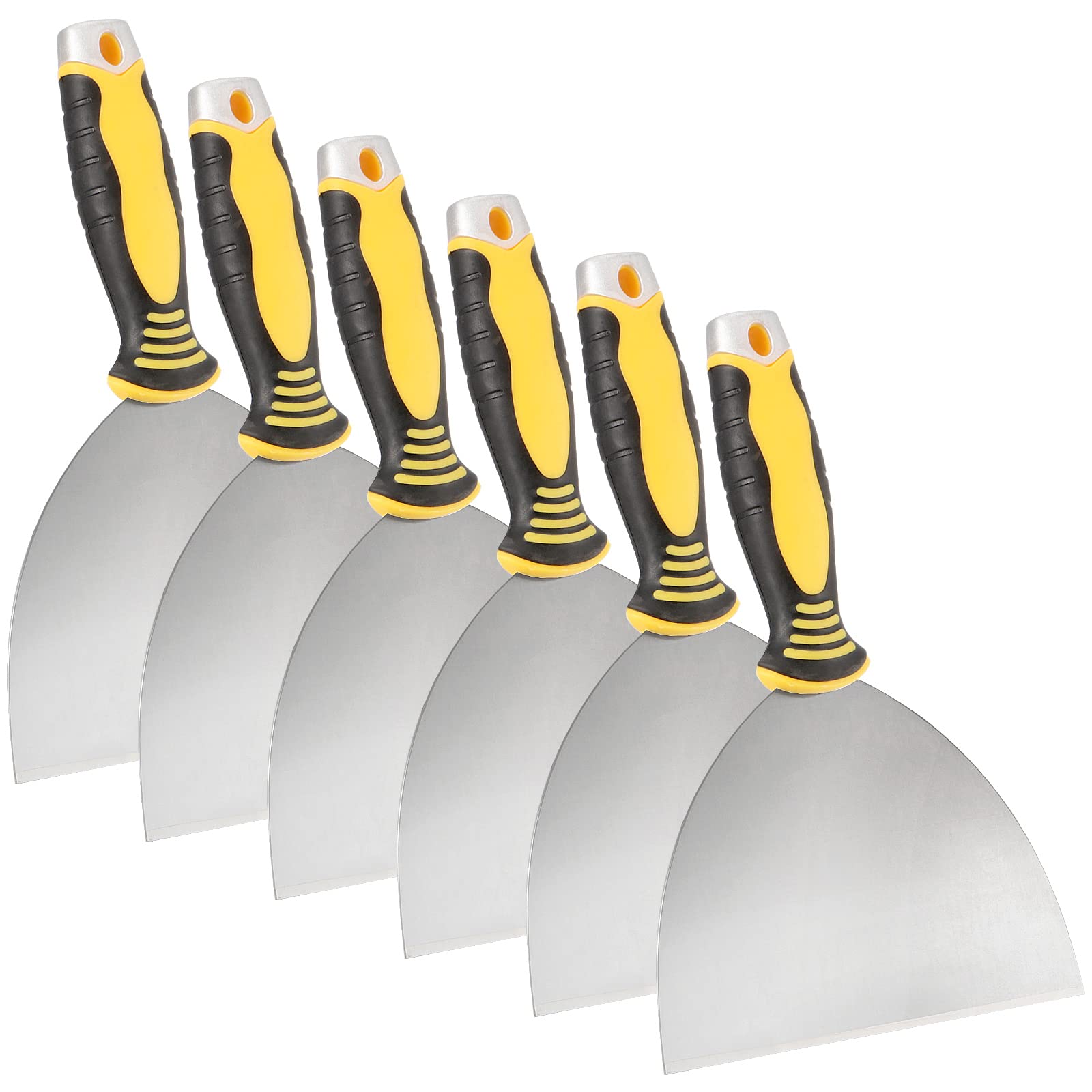 6 PCS Joint Knife, 6 Inch Putty Blade Drywall Joint Knife with Ergonomic Plastic Soft-Grip for Plasterboard Mud Decal