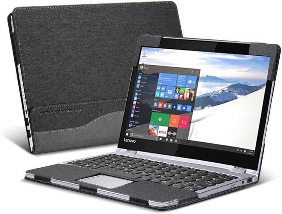 Lenovo Yoga 710 Cover Case, PU Leather Protective Laptop Case for Lenovo Yoga 710-14 2-in-1 14 Inch, Gray