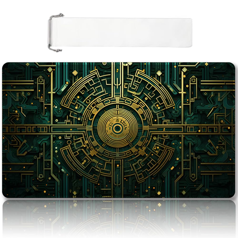 Premium Stitched MTG Playmat with Zones and Non-Slip Rubber Backing - TCG Play Mat for MTG and Other Card Games - Colorful Design with Vintage Look and Feel (DKT (103),No Zones)