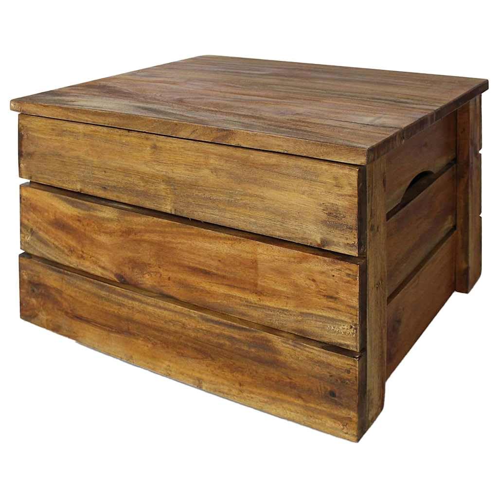 Aufbewahrungskisten 2er Set Massivholz Mahagoni Holztruhe Vintage | Handgefertigte Allzweckkisten aus Echtholz mit viel Stauraum fuer Ordnung in Schlafzimmer, Wohnzimmer und Flur.