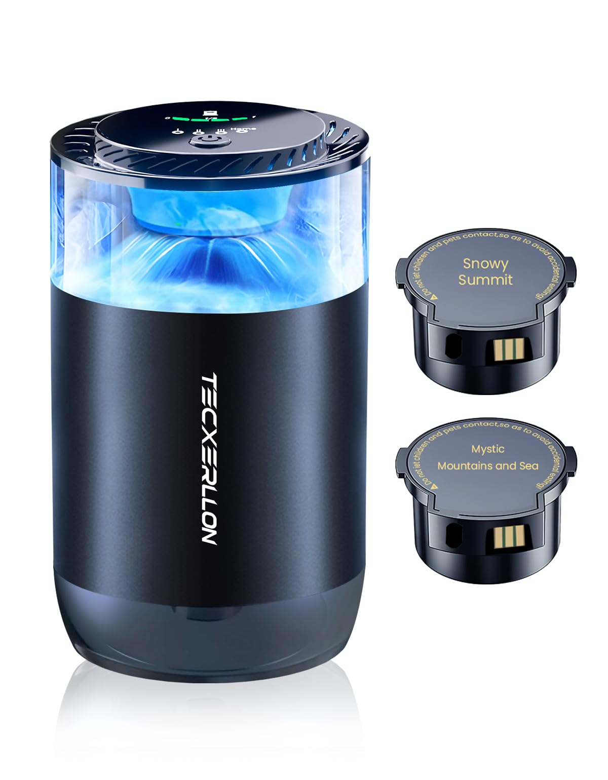 Smart Car Air Freshener, Car Diffuser with Mist Light & 2 Diffusers Oil Refills for 3200 Sprays, 3 Scent Modes, Auto On/Off, Long Lasting Car Air Freshener for Car, Home, Office, Bedroom