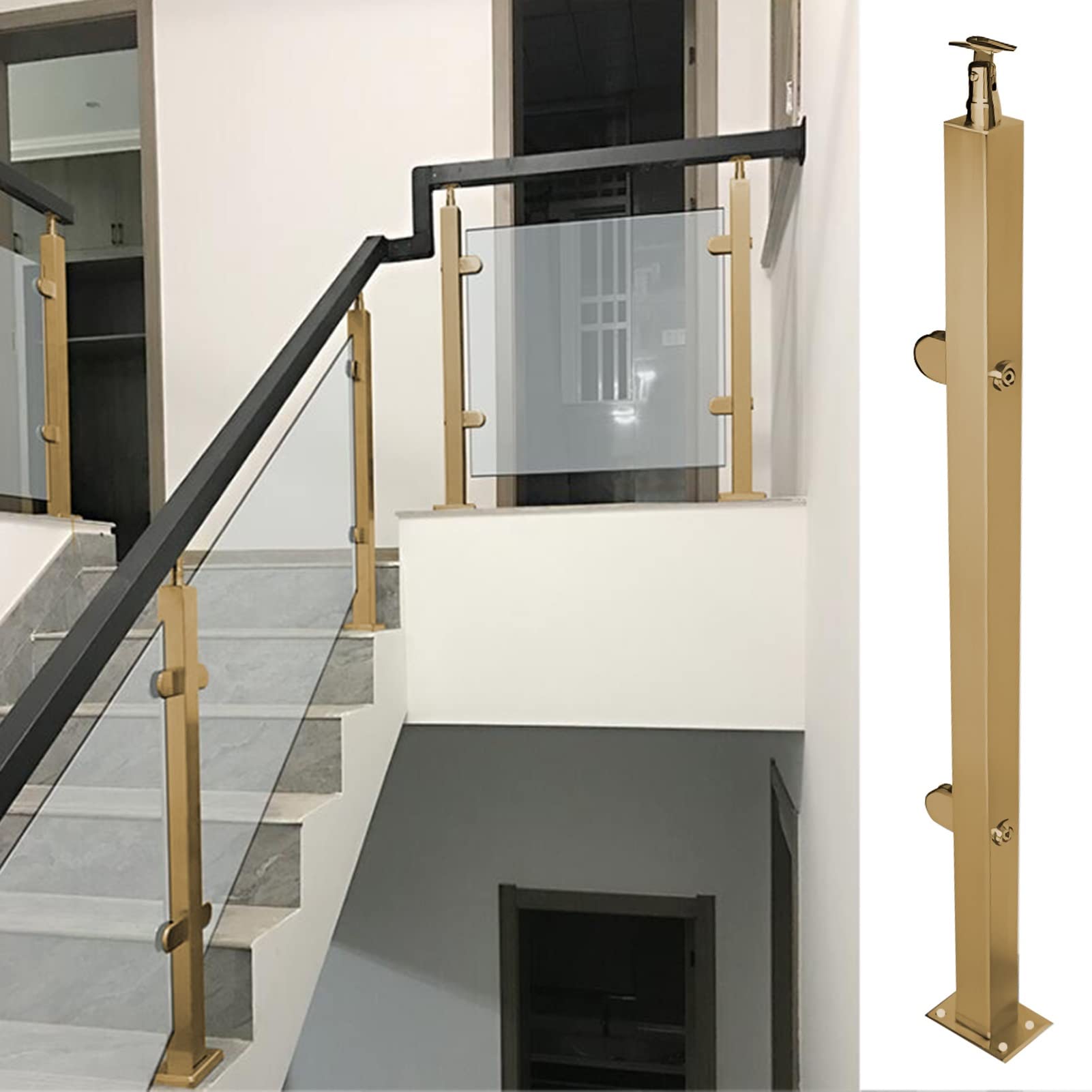 Sécuriser escalier avec poteau de garde-corps en verre pour balcon et terrasse de villa
