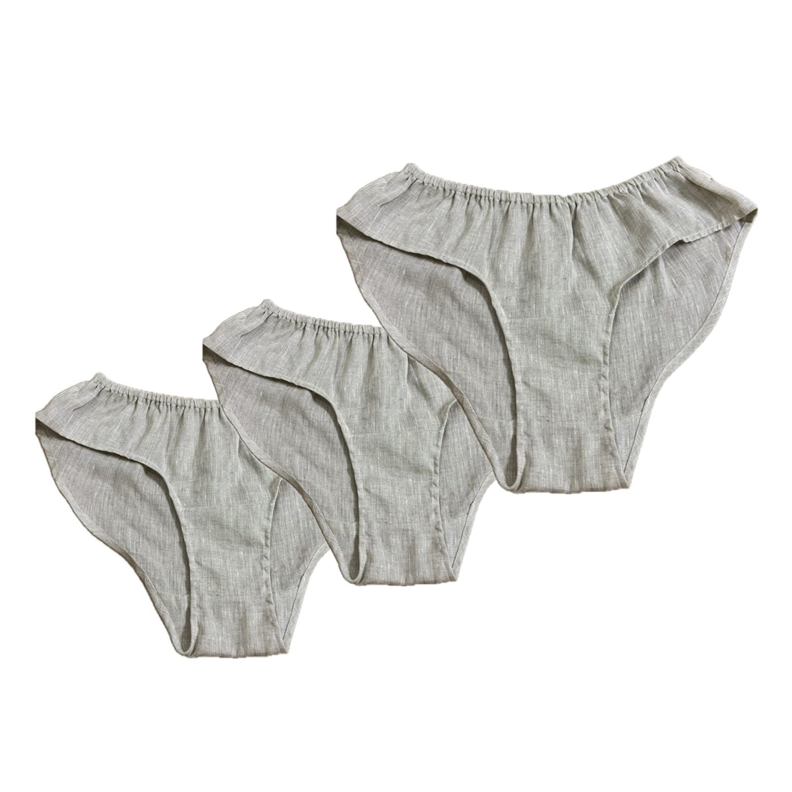 1/2/3 Stück Damen-Unterwäsche Aus 100% Hanf Lockere Langlebige Feuchtigkeitsableitende Boyshort-Höschen Hanf-Kleidung In Übergröße