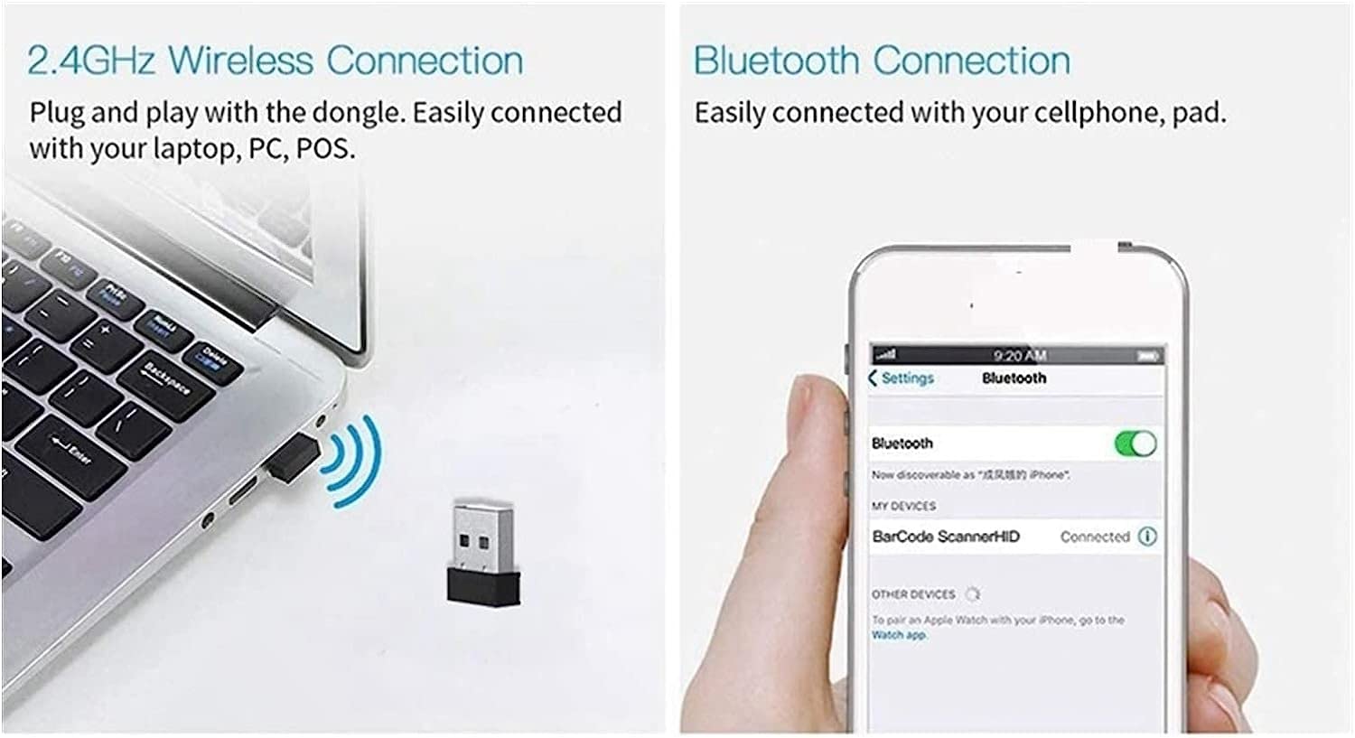Mini przenośny skaner Bluetooth 1D 2D bezprzewodowy skaner kodów kreskowych ze zamiatarką do przechowywania ekranu