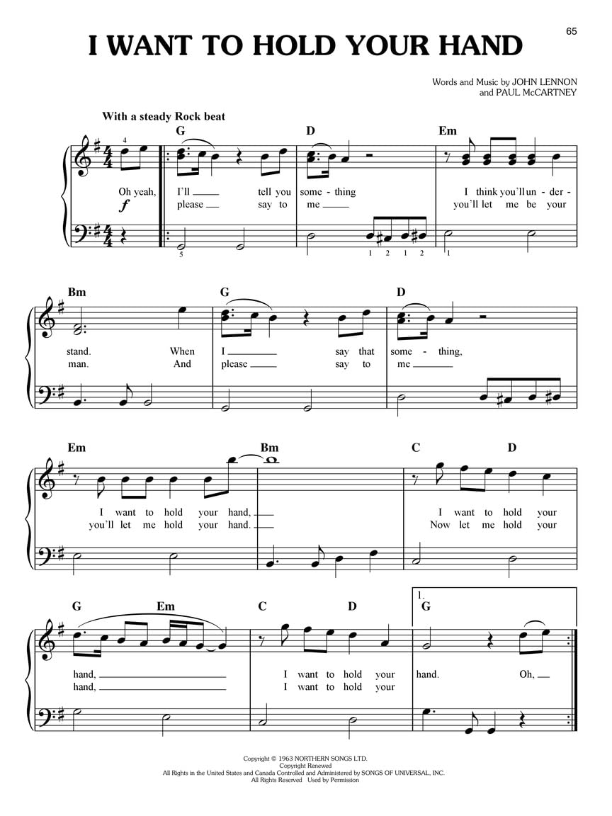 First 50 Songs by The Beatles Easy Piano You Should Play on The Piano