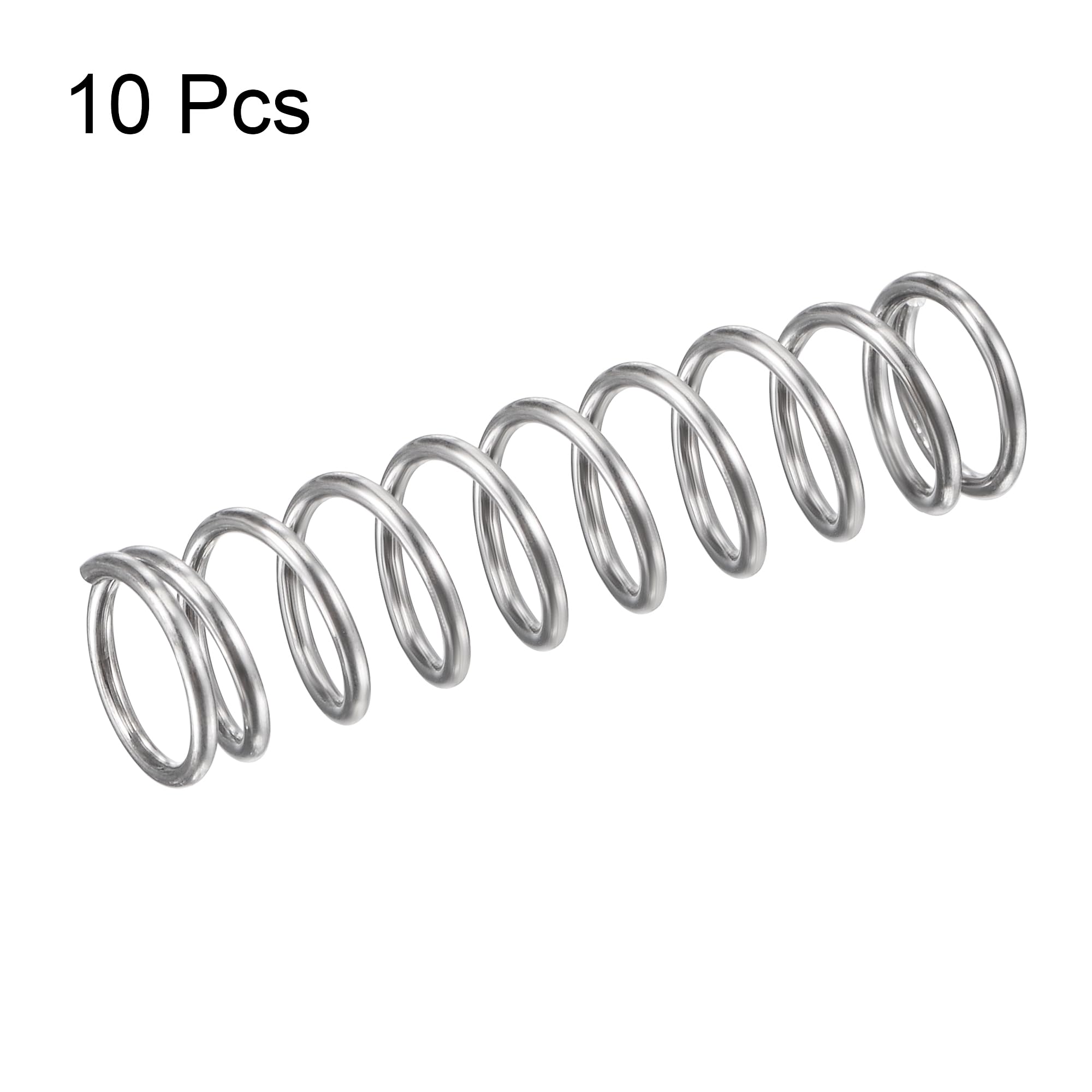 10 Ressorts Compression Acier Inox 304 - 9mm OD, 1.2mm Fil, 35mm Longueur Libre