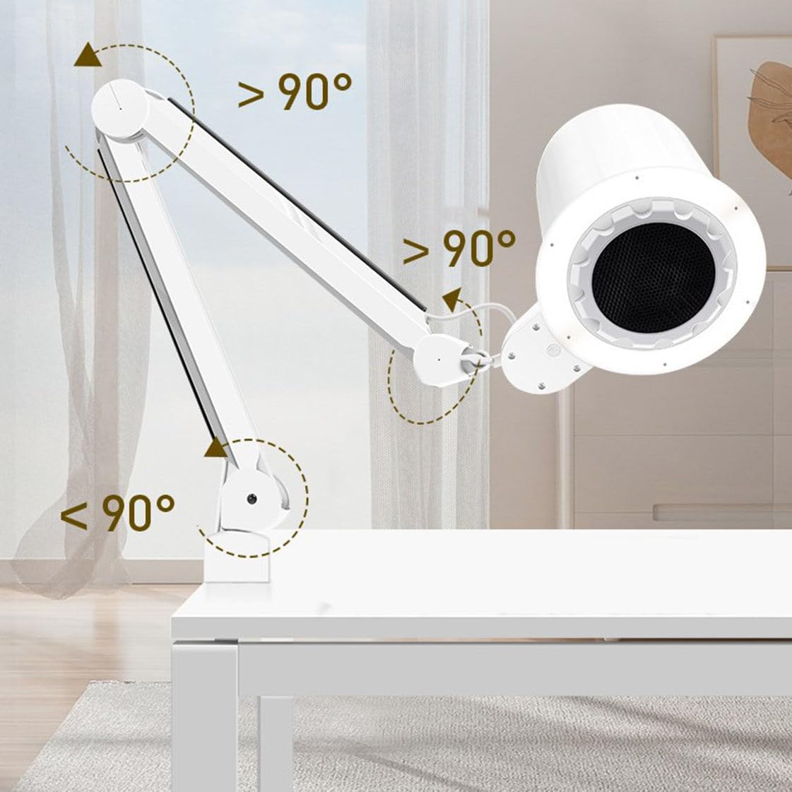 Collecteur de poussière d'ongles 80 W, aspirateur à ongles à forte aspiration, faible bruit, extracteur de poussière d'ongles avec lumières LED, pour usage domestique et professionnel