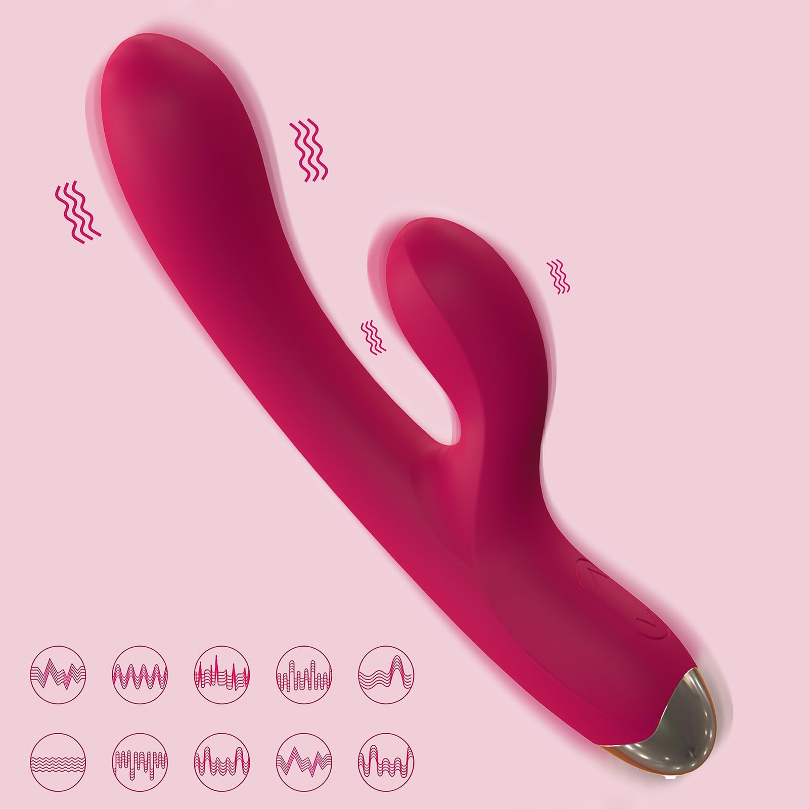 Portable Dual Head Soft Silicone Massage Device 10 Vibration Modes Rechargable Wellness Choice USB Charging, Ideal for Creating a Relaxation and Wellness Moment