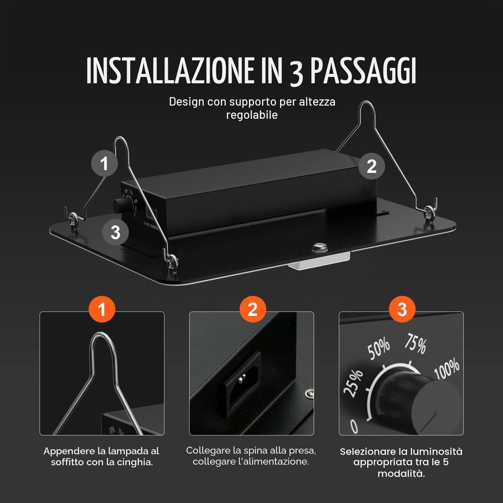 VEVOR Lampada LED da Coltivazione delle Piante 150W per Serra Interna a Spettro Completo 120-277V, Lampada a Spettro Completo per Serra Domestica Interna Telaio in Alluminio, Luce per Crescita Piante