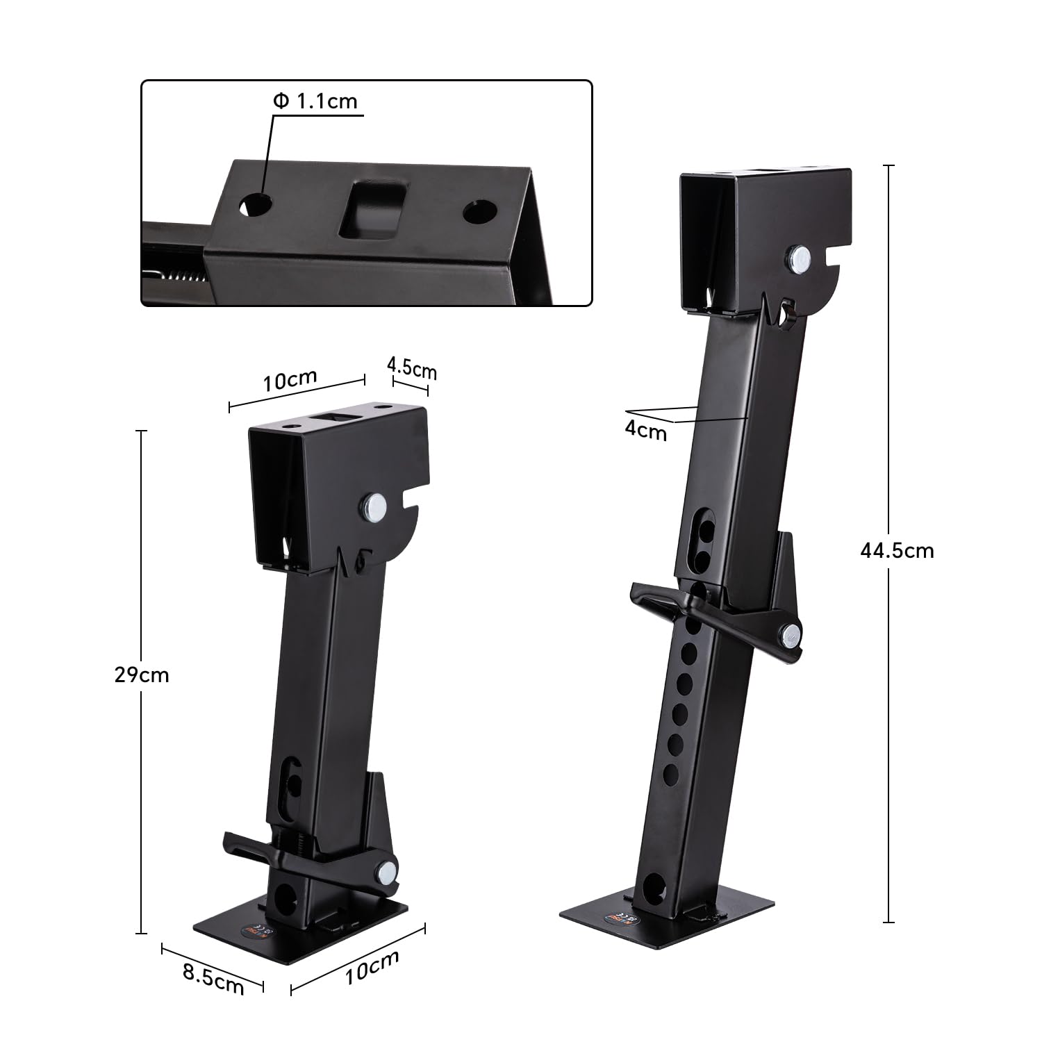 KATSU 2 Stück RV Anhänger Stabilisator Wagenheber 11-1/2" bis 18", Kapazität 1000 lbs, Zusammenklappbarer Teleskop-Wagenheber für Anhänger und Wohnmobil