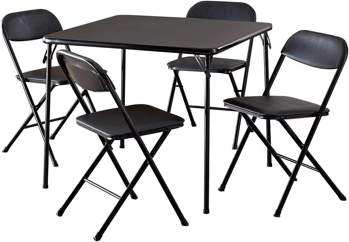 ONECAM Folding Card Table and Chair Set (5pc) Comfortable