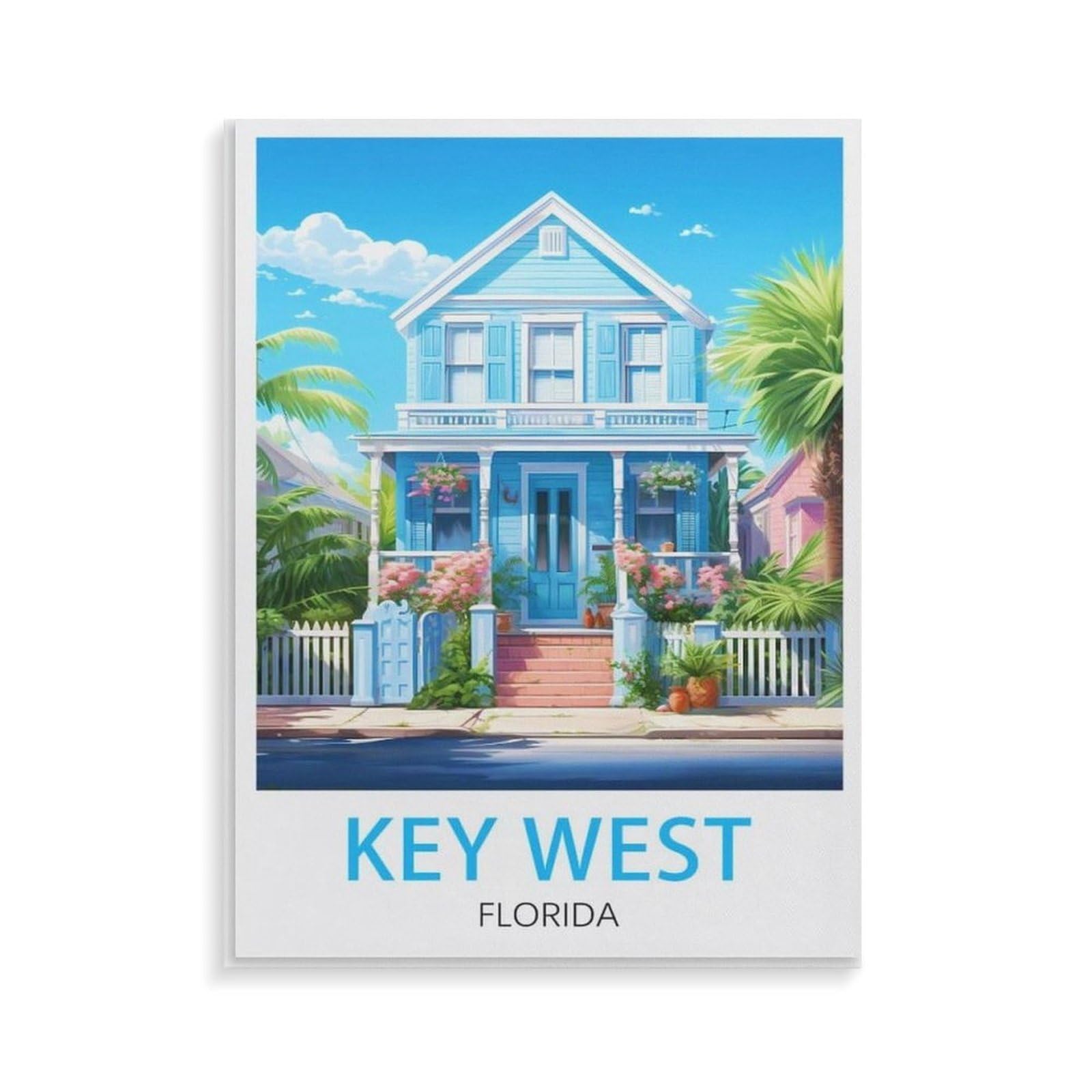 Xjufw A-8 Paint Numbers On Canvas Diy Acrylic Paints Set For Beginners Acrylic Drawing Paintwork Crafts ，Key West Floridapaint By Numbers For Adults,30X40cm(Aa-388