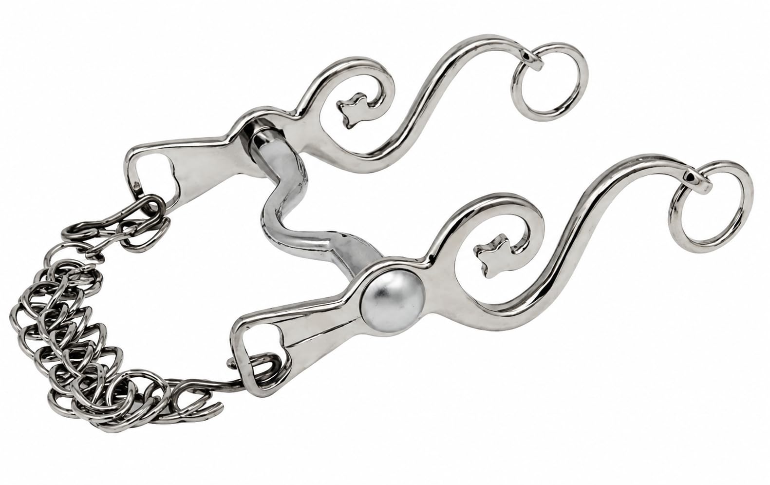 Kandare Spanisch Barock 13,5 Silberfarben incl. Kinnkette