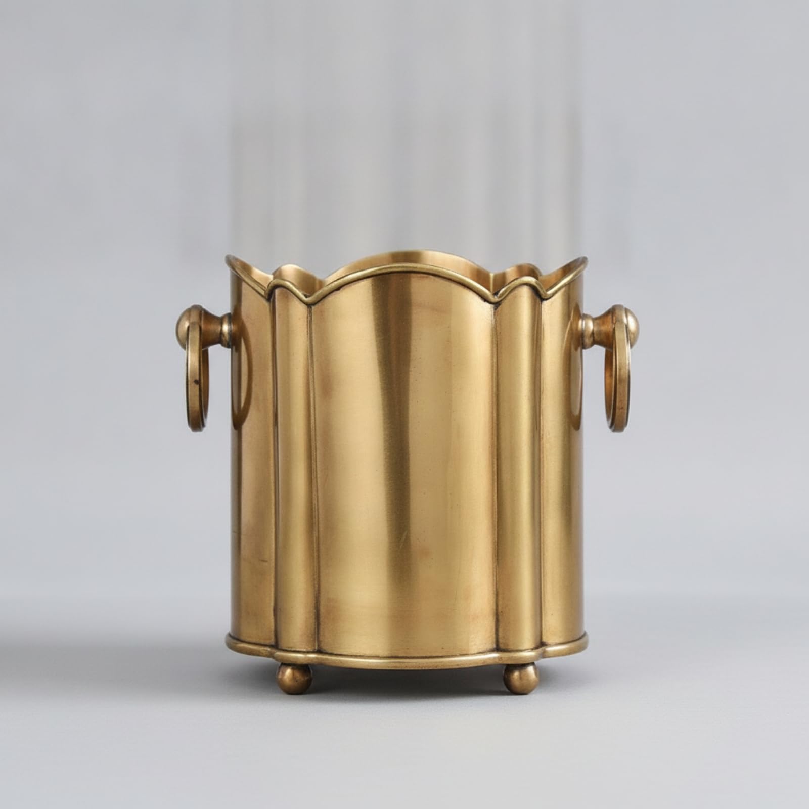 MagiDeal Rafraîchisseur de Vin Seau Champagne Coupe Vase en Métal en Laiton Poli avec Support à Pieds Équilibré Style Classique pour Refroidissement Service, style to 4