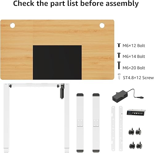 Miniatura 8 de MOUNTUP Escritorio eléctrico de pie ajustable en altura, escritorio de pie con controlador de memoria, escritorio ergonómico de pie para oficina en
