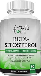 Amate Life Beta Sitosterol Plant Sterols Supplement to Support Healthy Cardiovascular and Prostate Health for Men and Women 90 Tablets 500mg