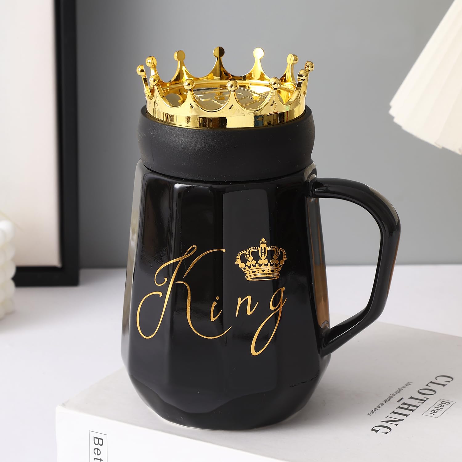 TIED RIBBONS Ceramic King Coffee Mug (Black, 400 ML) Birthday Anniversary Wedding Engagement Bridal Shower Newlyweds Married Gifts for Husband Boyfriend Dad Father for Valentine Day Gifts-picture-42