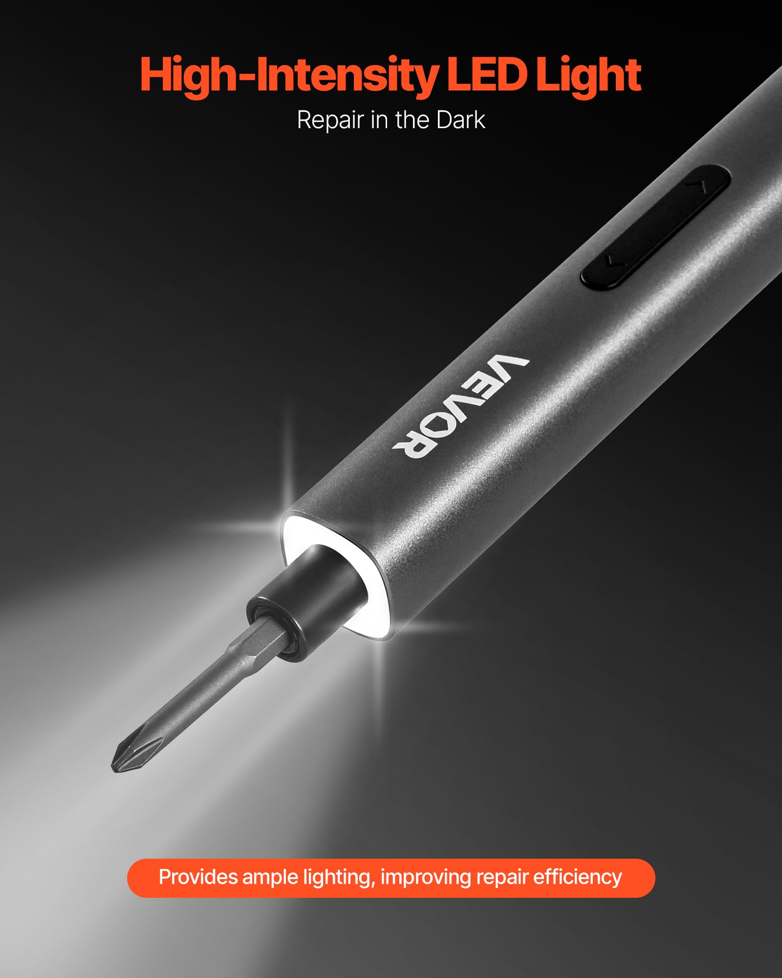 VEVOR Kit de Tournevis de Précision avec 52 Embouts Magnétiques, Mini Tournevis Électronique avec Coffret Magnétique, Embouts en Acier S2, Éclairage LED, pour Réparation d'Appareils Électroniques