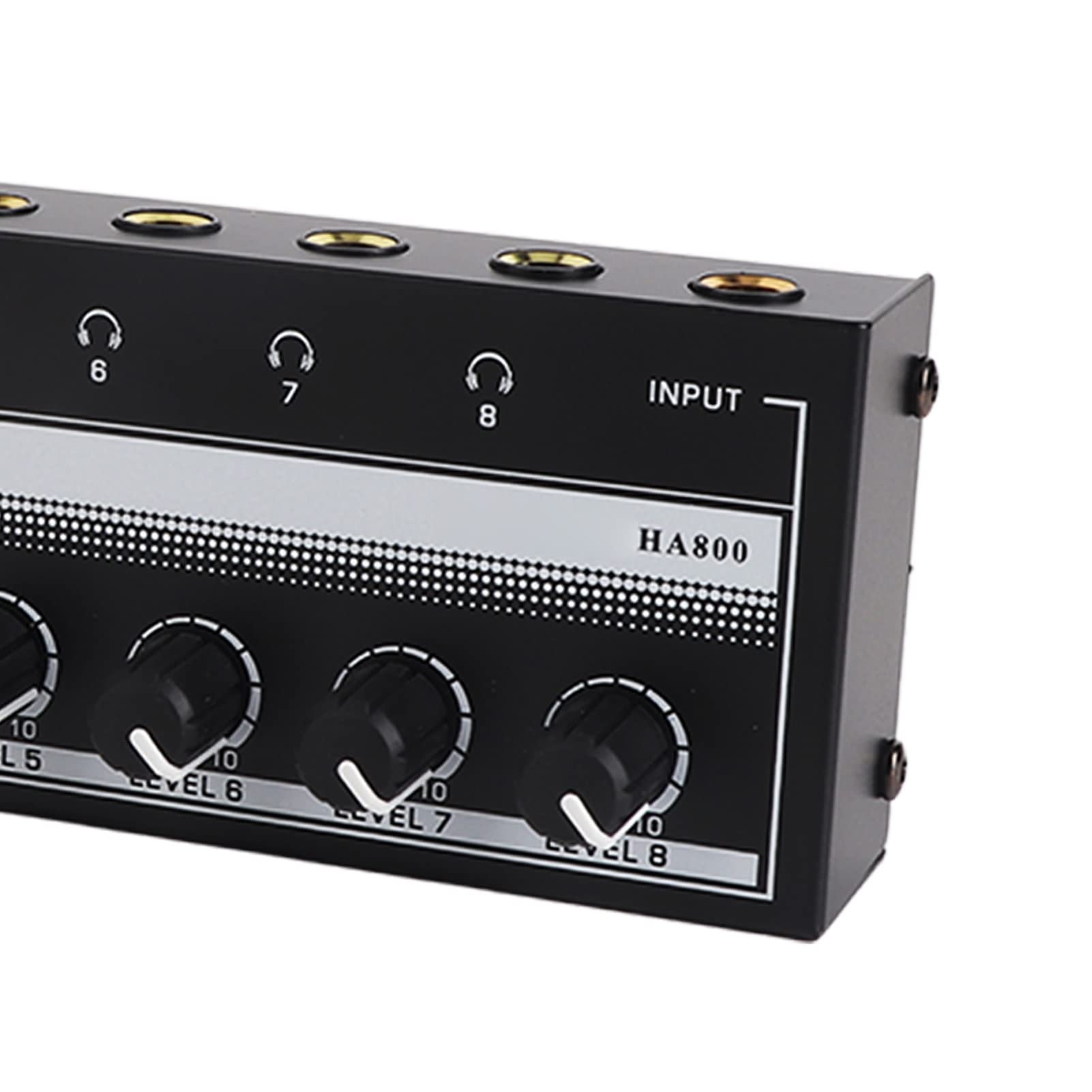 Focket Amplificatore per Cuffie Stereo a 8 Canali, Accessorio Mixer Amplificatore Mini Splitter per Auricolari Portatile, Amplificatore Stereo TRS 12V da 3,5 Mm per Mixer Audio, Monitorag