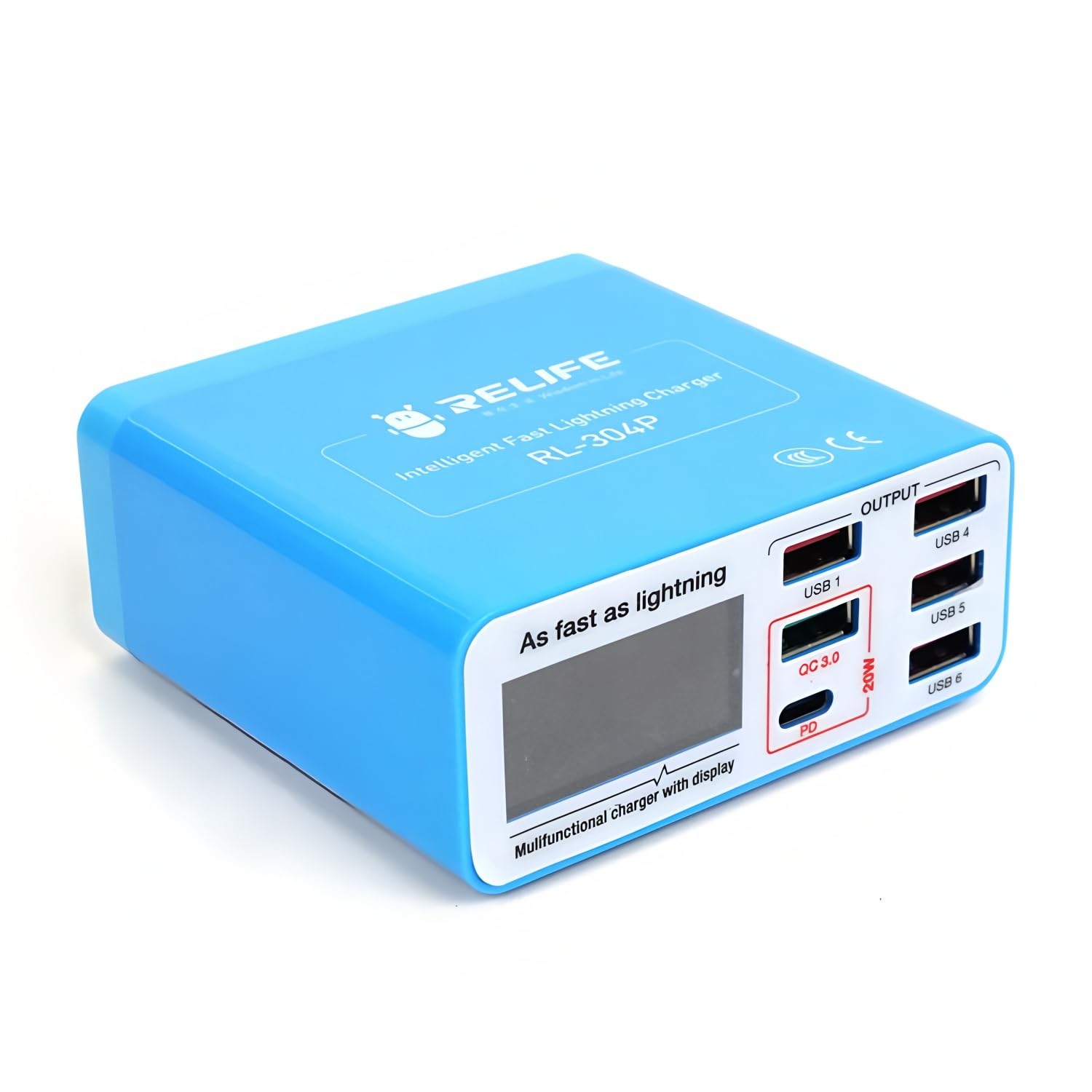 Chargeur USB multiports RELIFE RL-304P intelligent à affichage numérique