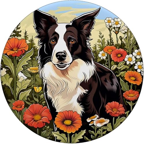 Miniatura 3 de Border Collie - PopSockets estándar con diseño floral para perro