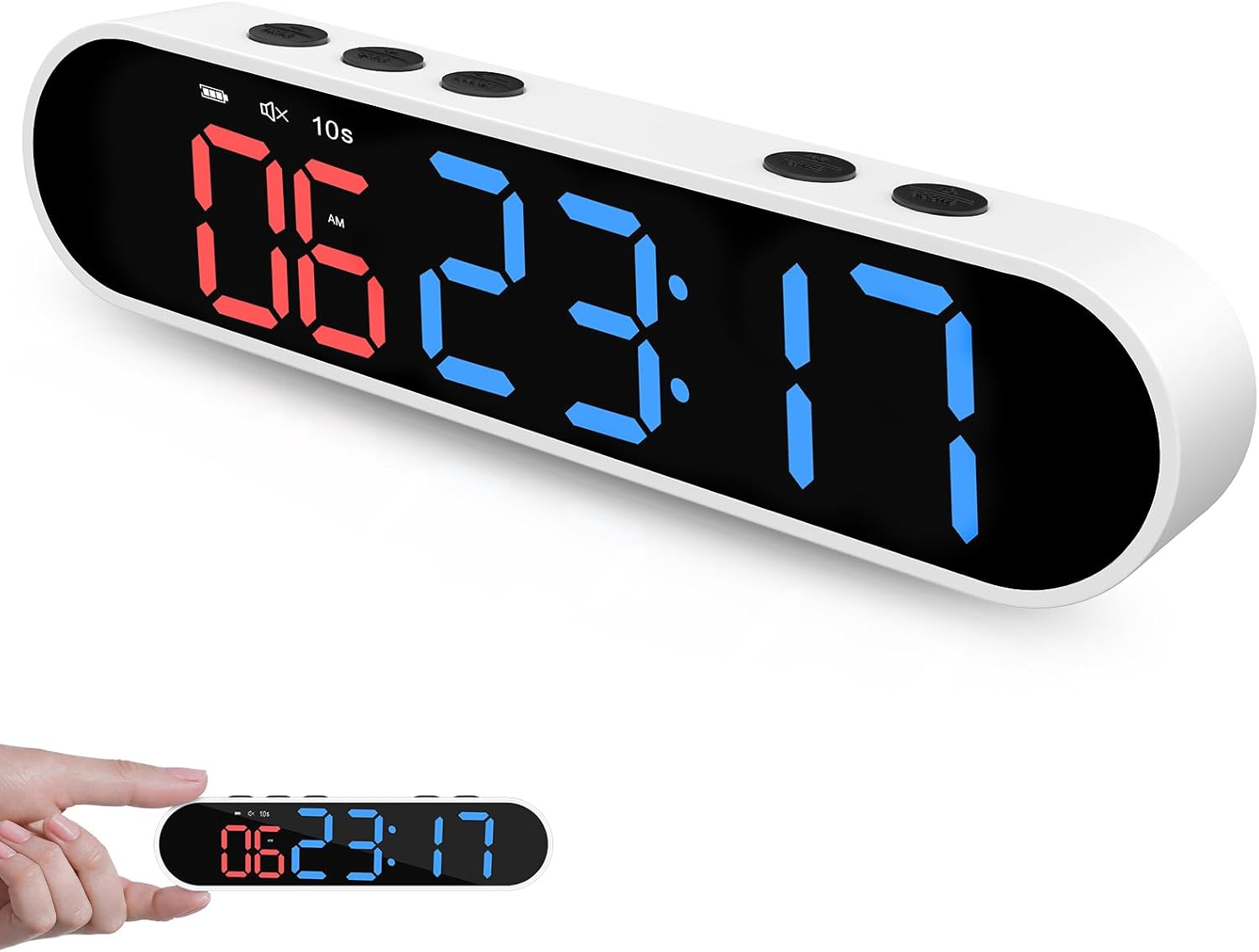 Dienmern Portable Gym Timer Clock with Strong Magnet - Workout Interval Timer with Countdown/UP/Stopwatch, 50Hours Powerful Battery Gym Clocks for Home Gym/Garage/Boxing/Fitness